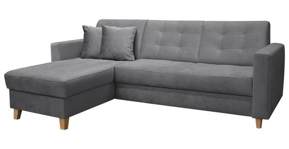 Ecksofa Bergen - Dunkelgrau/Naturfarben, Design, Textil (231/160cm) - Luca Bessoni