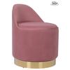 Drehhocker Viktor 125 Altrosa D: 52 Cm - Goldfarben/Altrosa, Design, Textil/Metall (52/68cm) - Kayoom