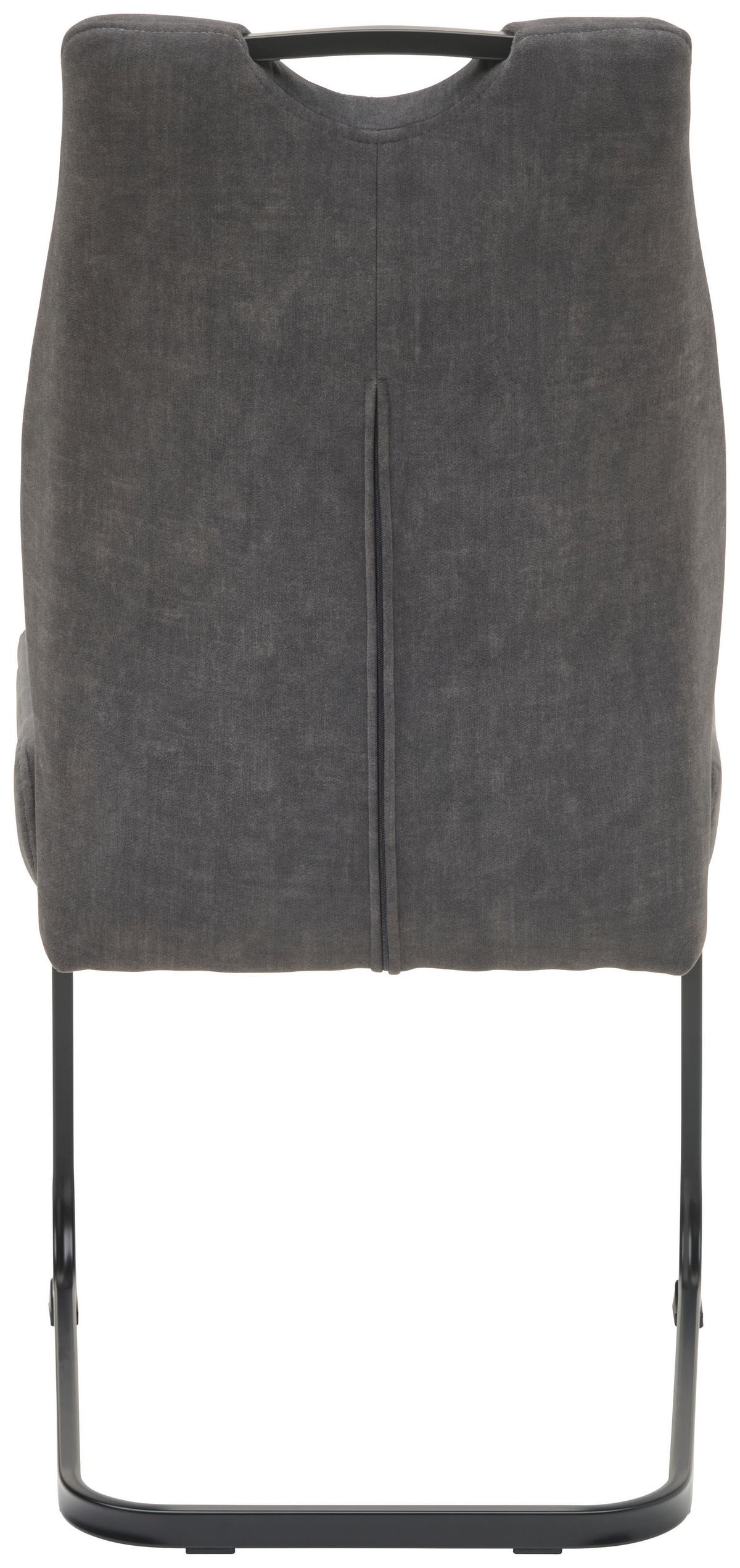 Schwingstuhl Felice Webstoff Grau, B: 46 Cm - Schwarz/Grau, KONVENTIONELL, Textil/Metall (46/96/61,5cm) - MID.YOU