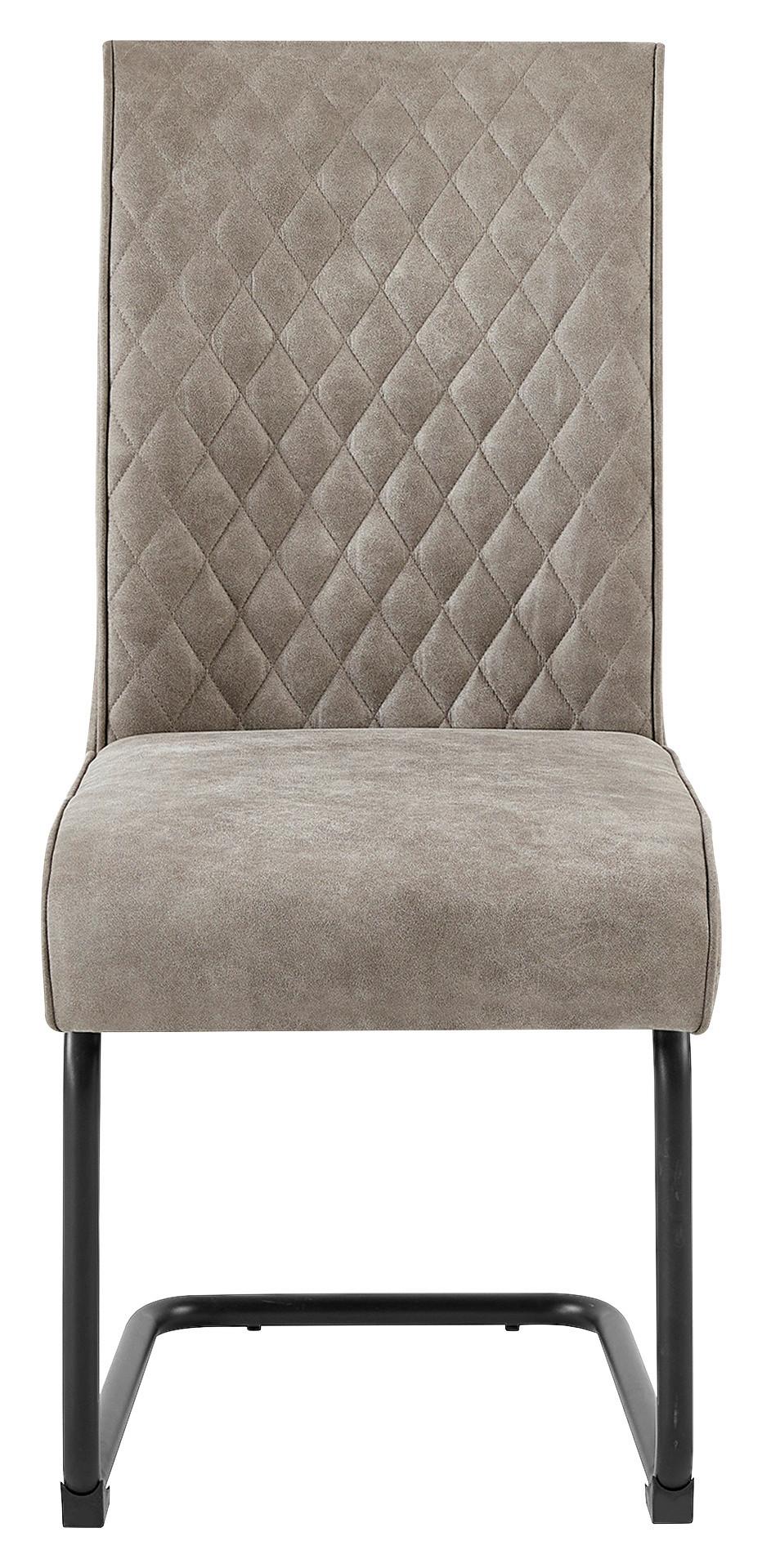 Schwingstuhl-set Maria-Xxl - Taupe/Schwarz, MODERN, Textil/Metall (45/95/60cm) - MID.YOU