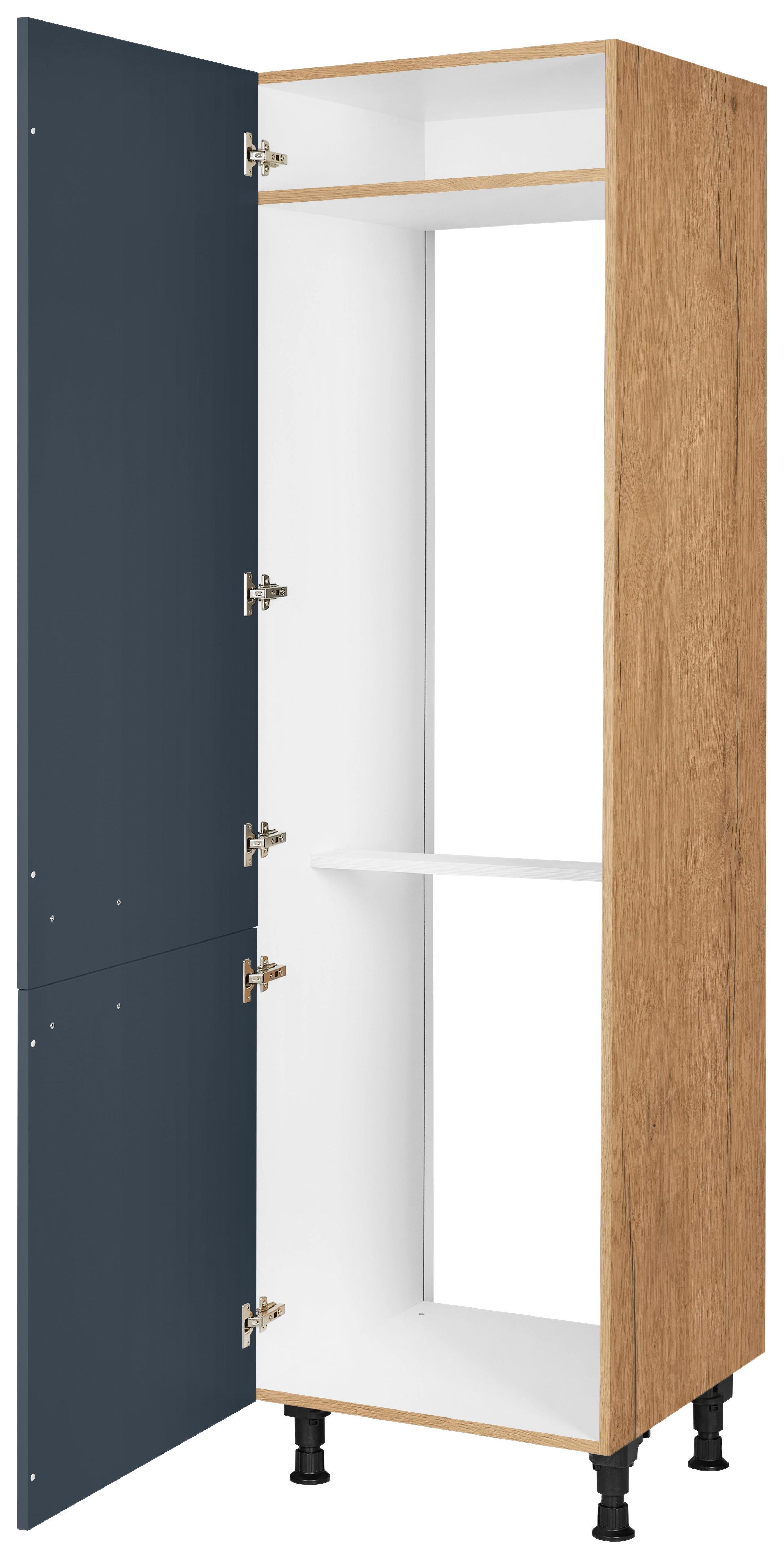 Geräteumbauschrank Easytouch - Blau/Eichefarben, MODERN, Holzwerkstoff (60/216,6/58cm) - Nobilia