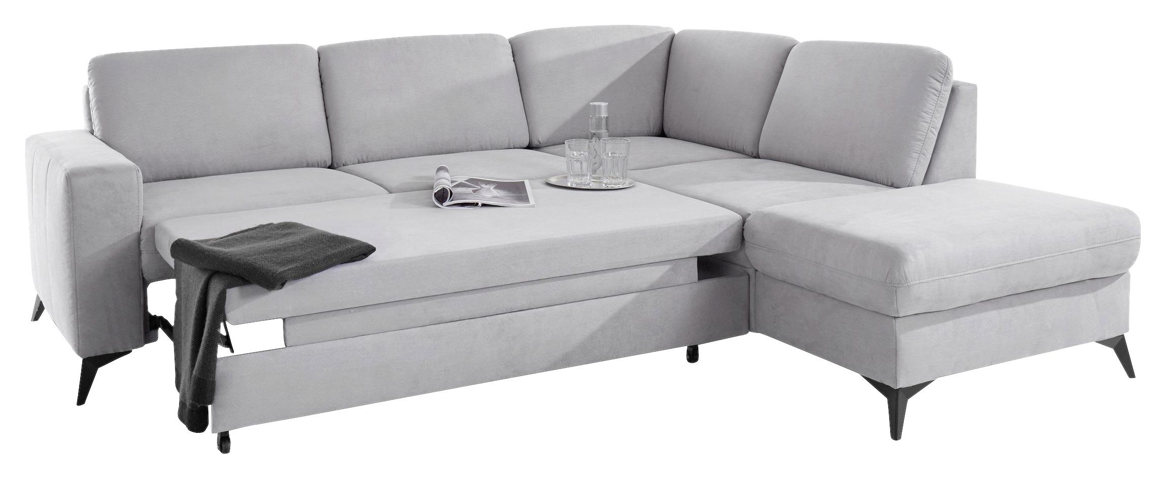 SEDACIA SÚPRAVA LOLLAND - čierna/svetlosivá, Modern, kov/textil (249/212cm)