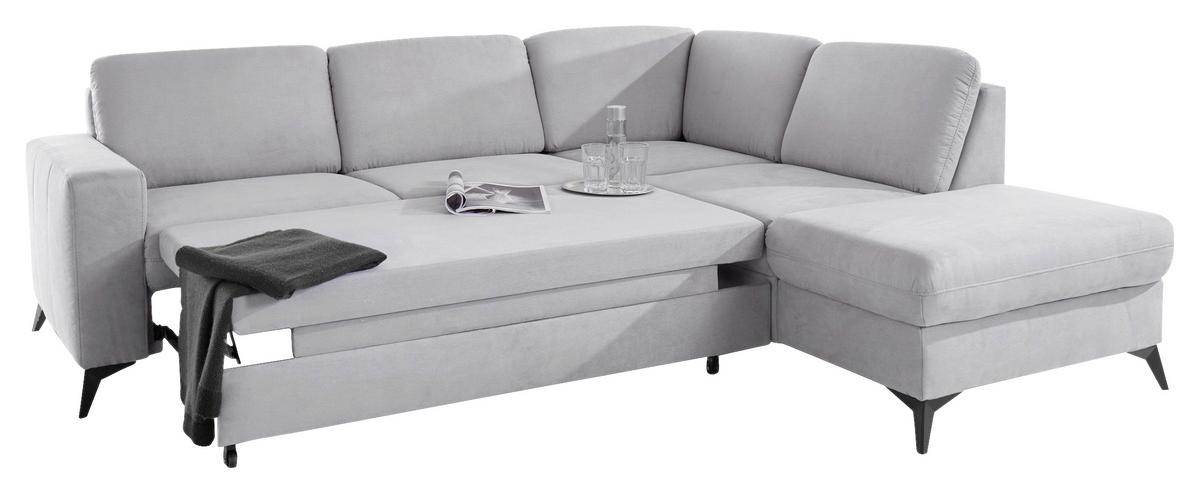 SEDACIA SÚPRAVA LOLLAND - čierna/svetlosivá, Modern, kov/textil (249/212cm)