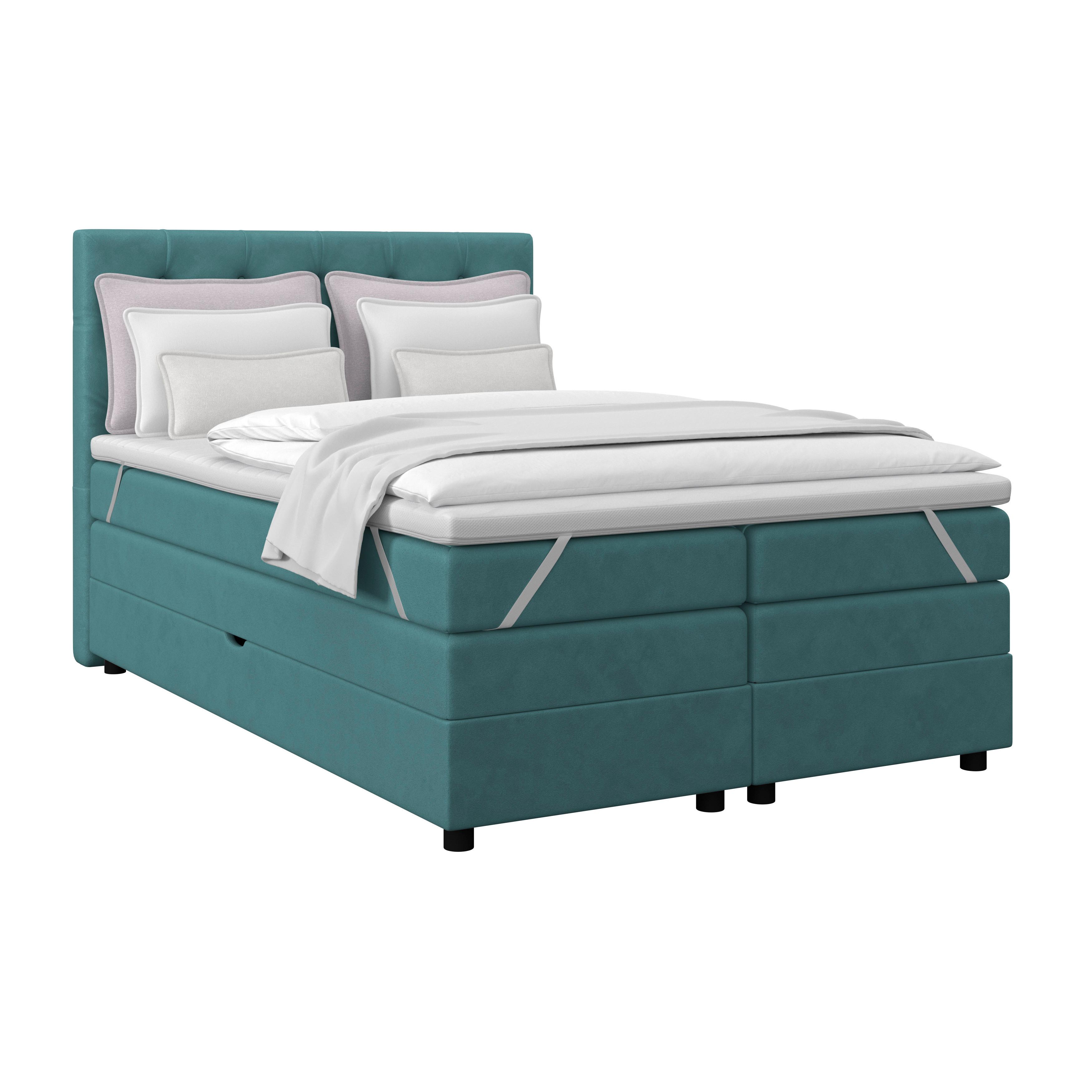 Boxspringbett Elio Petrol 140x200 Cm H3