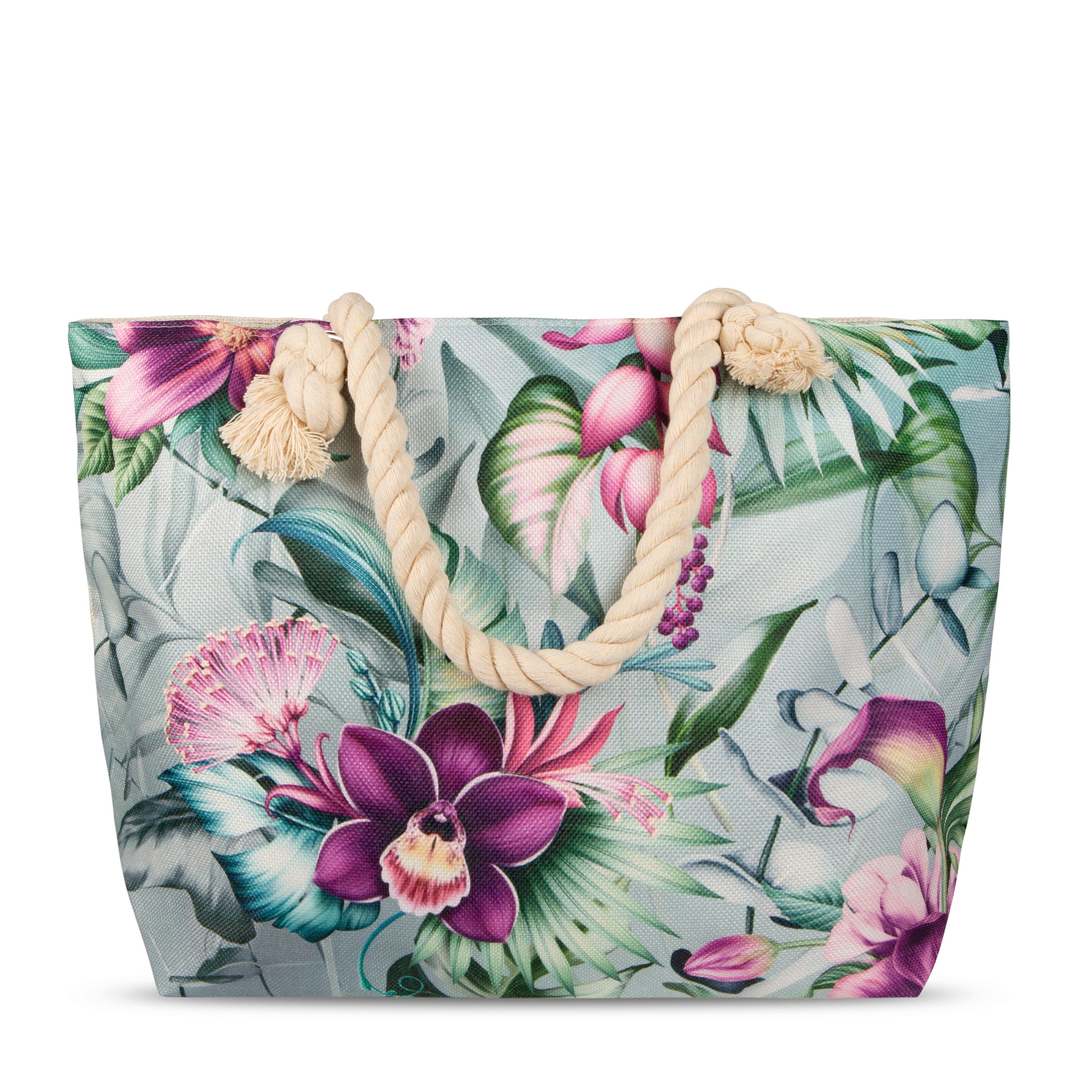 Strandtasche Allison Grün 43x60 cm - Jadegrün/Grün, KONVENTIONELL, Textil (43/60cm)