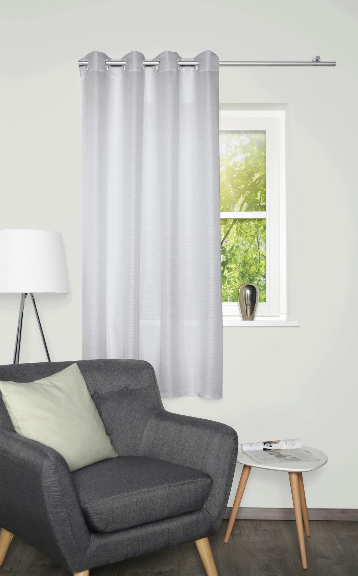 Ösenvorhang Benoga - Silberfarben, Basics, Textil (135/175cm)