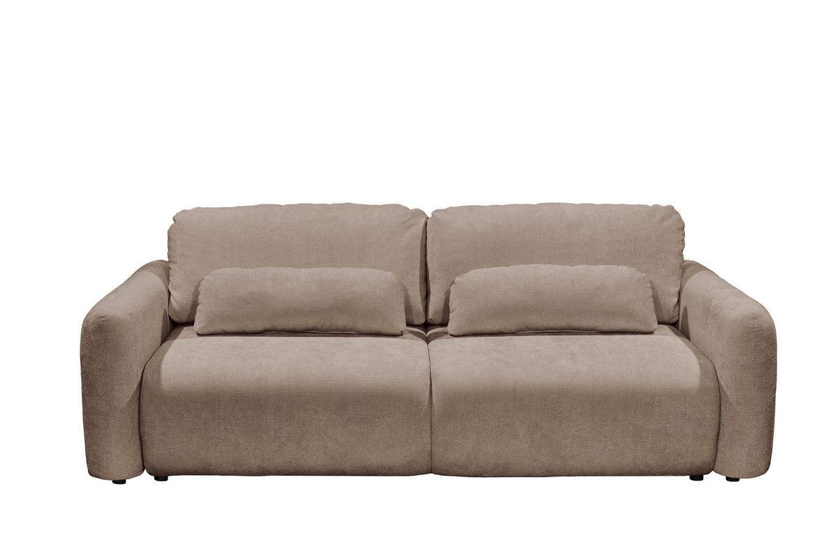 Schlafsofa Bubble 2 Taupe, B: 240cm - Taupe/Schwarz, MODERN, Textil (240/89/122cm) - MID.YOU