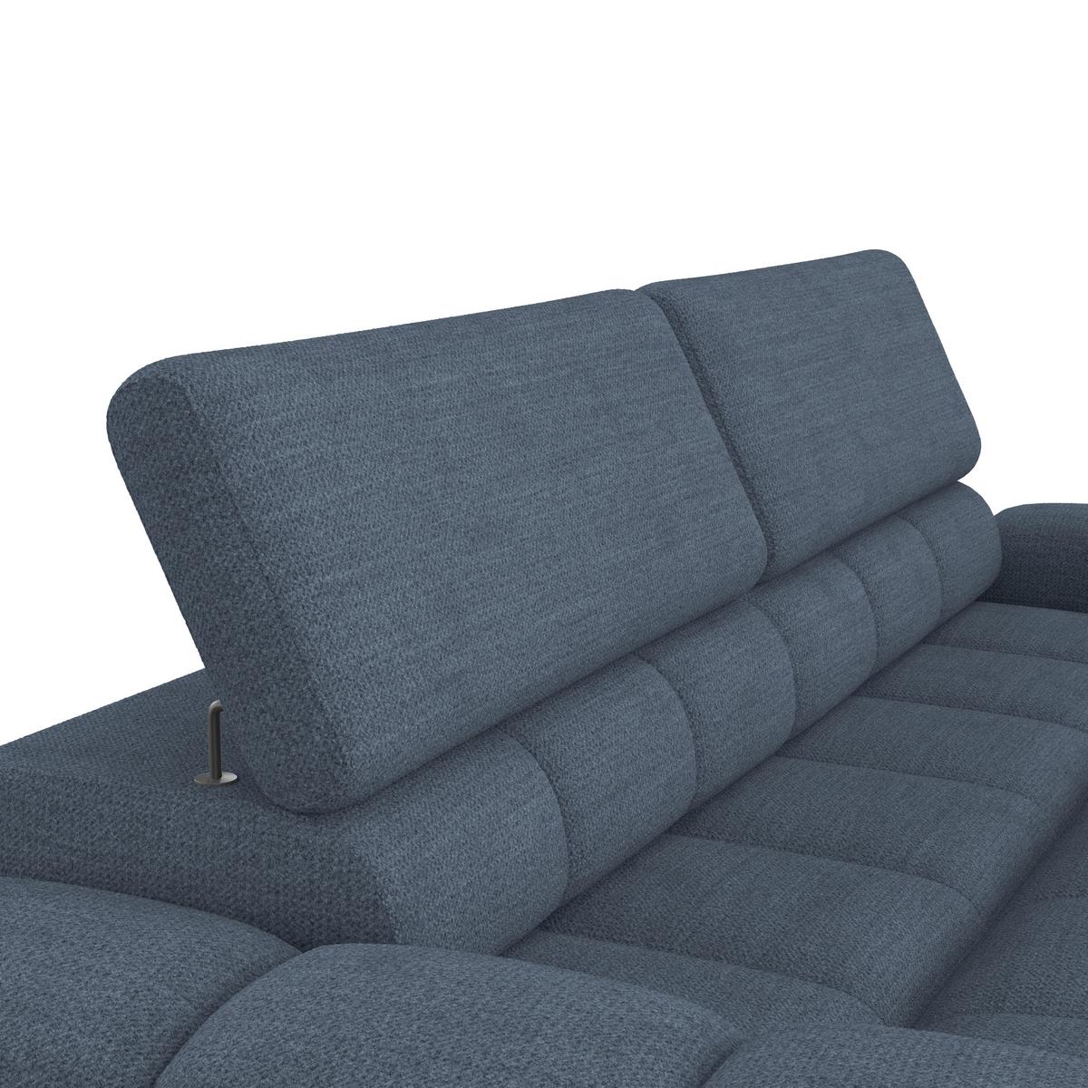 Bigsofa Bull Webstoff blau, B: 248 cm - Blau/Schwarz, Design, Textil (248/77-97/108cm) - Luca Bessoni