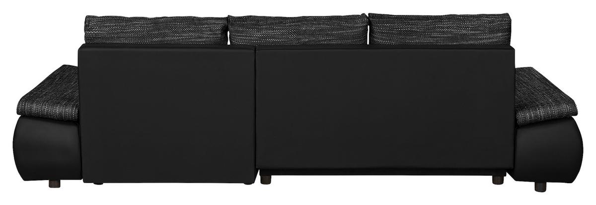Ecksofa Acra Schwarz S: 266x175 Cm - Chromfarben/Schwarz, Design, Textil (266/175cm) - Livetastic