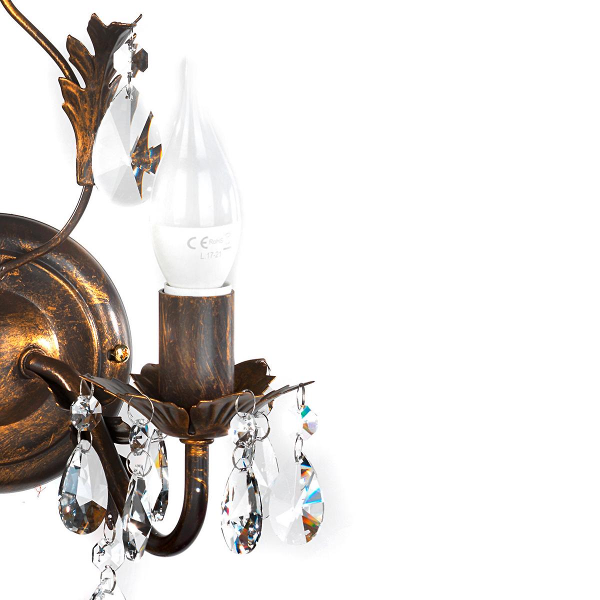 Wandleuchte 4670/Ap2 - Bronzefarben, KONVENTIONELL, Glas/Metall (30/30/20cm)