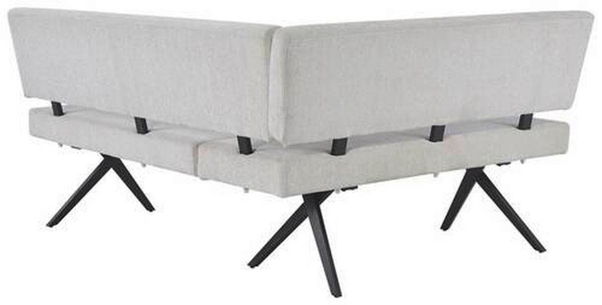 Eckbank Chios - Beige/Schwarz, KONVENTIONELL, Textil/Metall (150/190cm) - MID.YOU