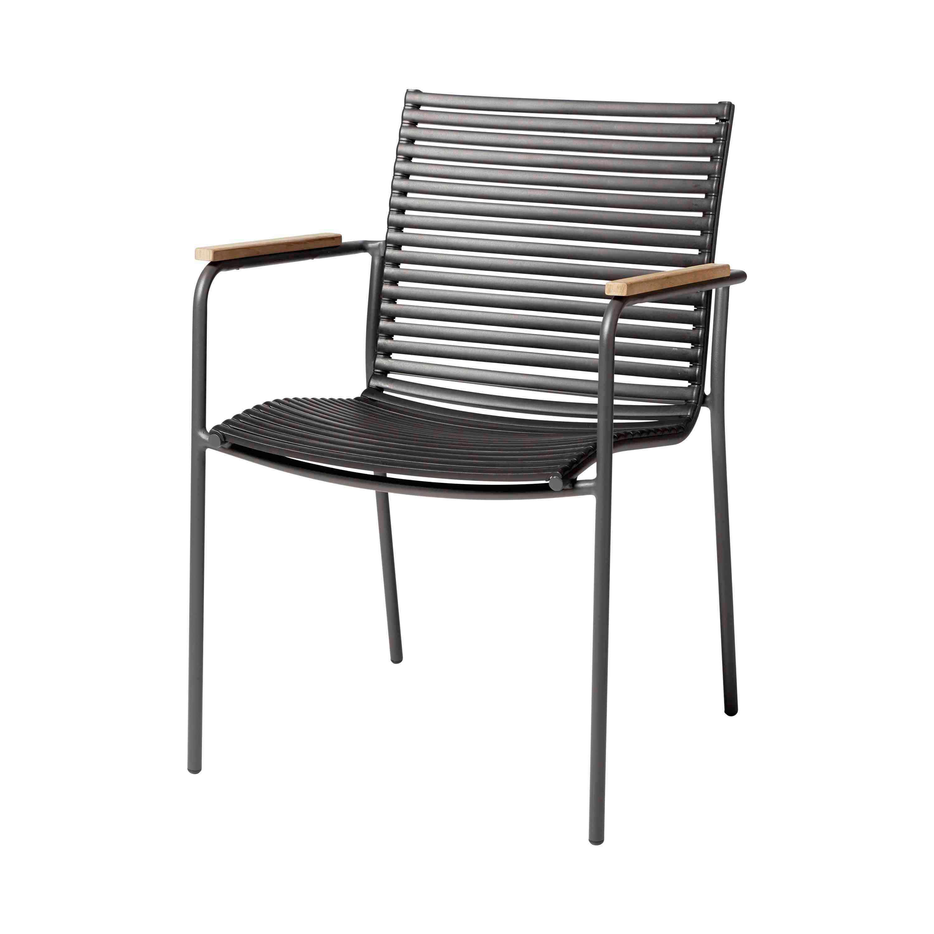 Gartensessel stapelbar Mood Classic Kunststoff - Anthrazit/Schwarz, KONVENTIONELL, Holz/Kunststoff (60/84/56cm) - Gardenson