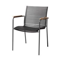 Gartensessel stapelbar Mood Classic Kunststoff - Anthrazit/Schwarz, KONVENTIONELL, Holz/Kunststoff (60/84/56cm) - Gardenson