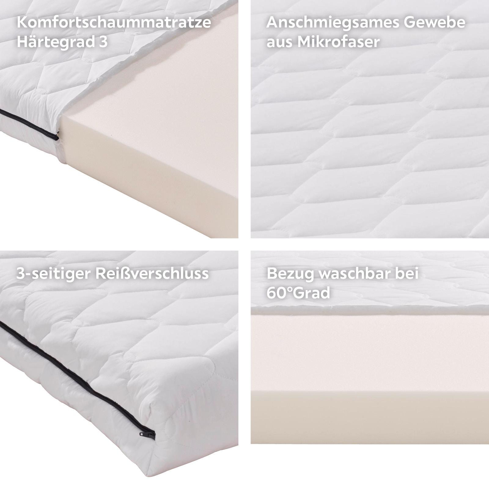 Komfortschaummatratze Base 90x200 Cm H3 H: 13 Cm - Weiß, MODERN, Textil (90/200cm) - Livetastic