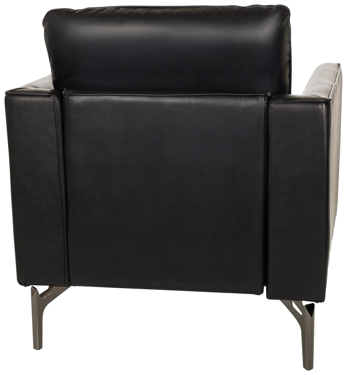 Sessel Bavero Schwarz B: 75 Cm - Schwarz, MODERN, Leder (75/65/73cm) - MID.YOU