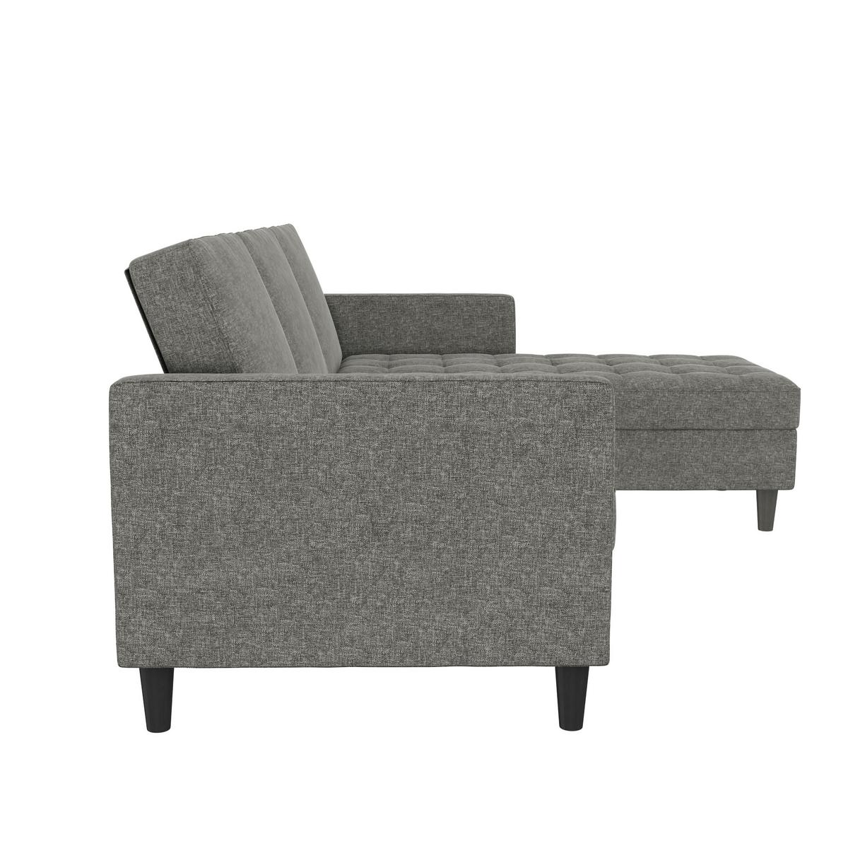 Ecksofa Palermo Anthrazit, mit Stauraum - Anthrazit/Schwarz, Basics, Textil (213/154cm) - Livetastic