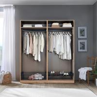 otevřená skříň UNIT š. 182 cm dekor bílá - bílá/barvy chromu, Moderní, kompozitní dřevo/plast (182,2/210/56,5cm) - Ondega