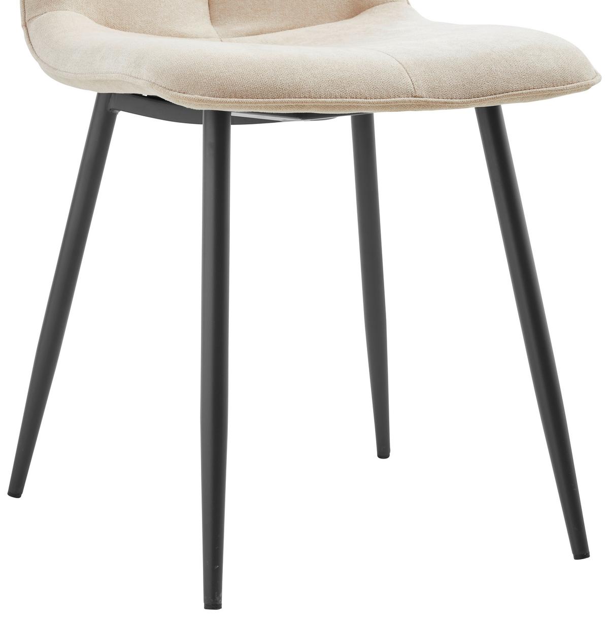 Stuhl-Set 2er Lago Beige Lago - Beige/Schwarz, MODERN, Holz/Textil (47/87/58cm) - P & B