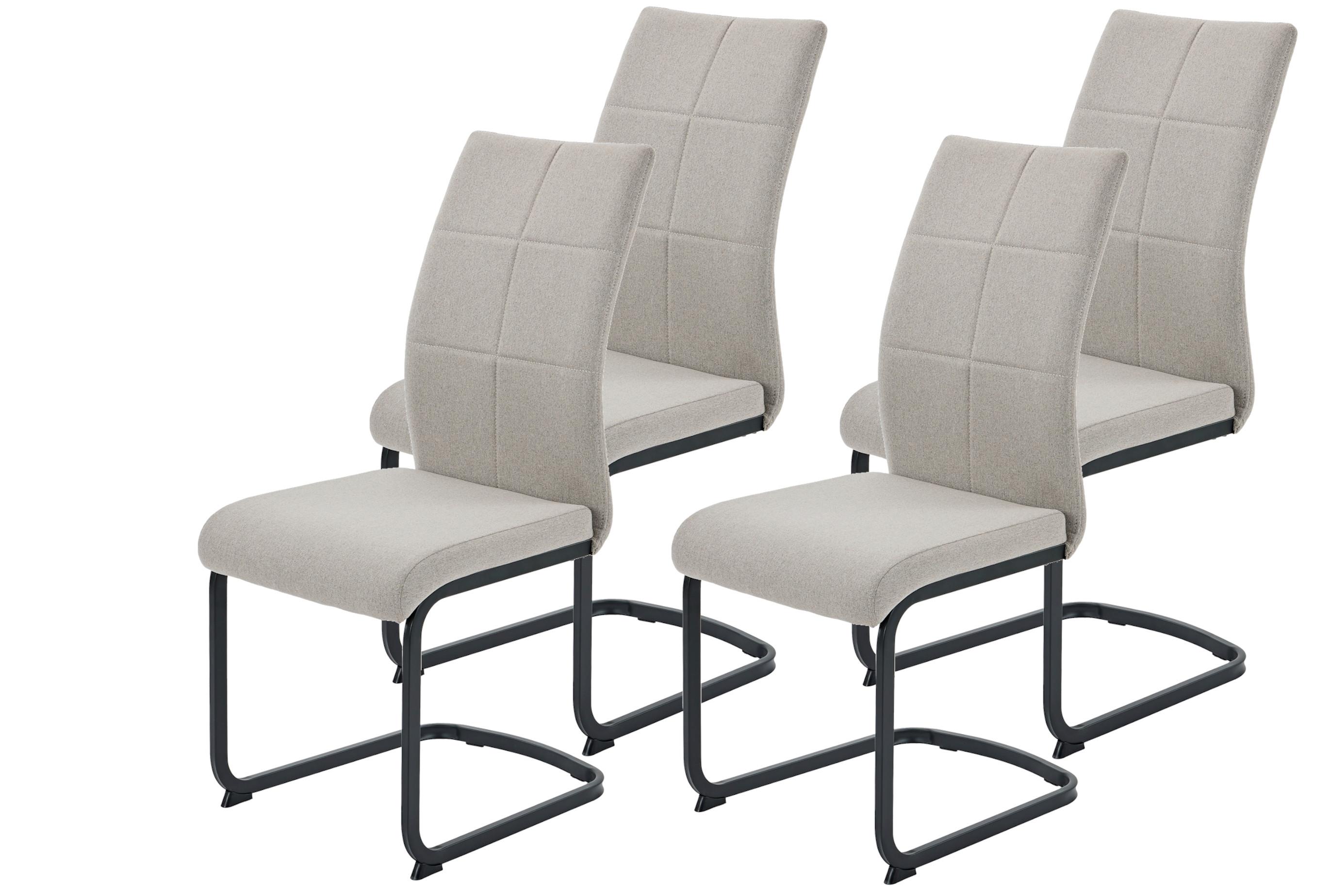 SCHWINGSTUHL-SET TURIN S 4ER-SET - Schlammfarben/Schwarz, MODERN, Textil/Metall (43/98/60cm) - P & B