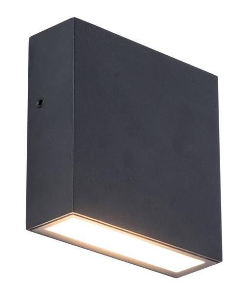 Außenwandleuchte Gemini 9,2w Aluminium, Wandmontage - Schwarz, Basics, Metall (11/11/3,8cm)