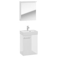 Gästebad Milo Weiß Hochglanz B: 50cm - Weiß Hochglanz/Weiß, Basics, Glas/Keramik (50cm) - MID.YOU