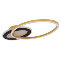 LED-Deckenleuchte L: 53 cm, 1-Flammig - Goldfarben/Opal, Design, Kunststoff/Metall (53/23,5/7cm) - Globo