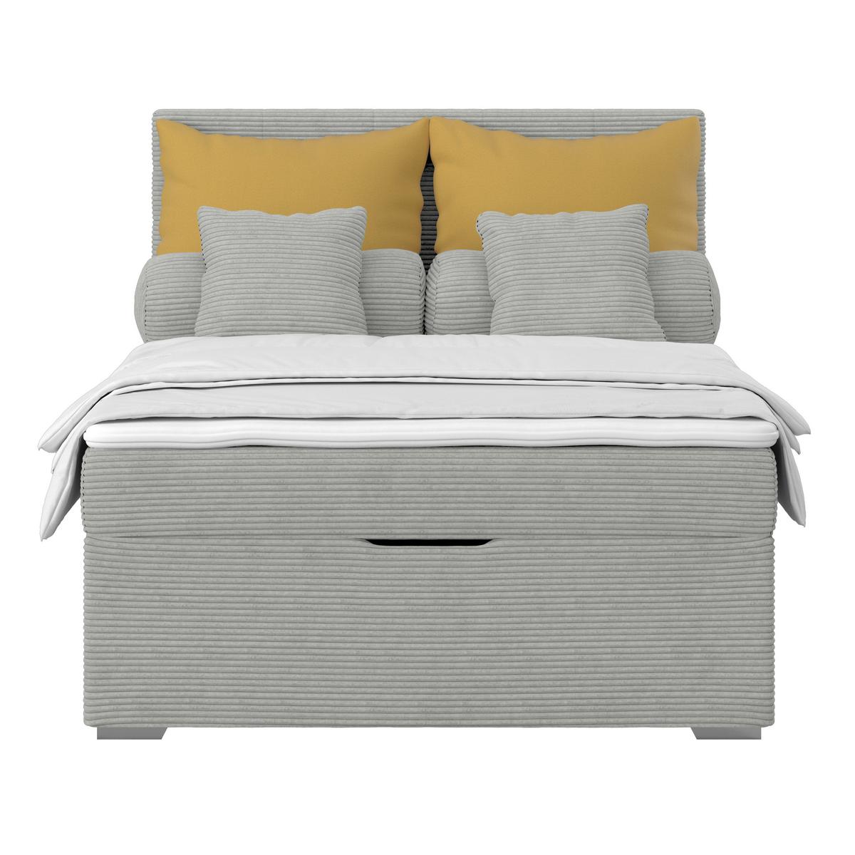 Kárpitozott Ágy Adria 140/200cm - szürke, Konventionell, textil/fa (140/200cm)