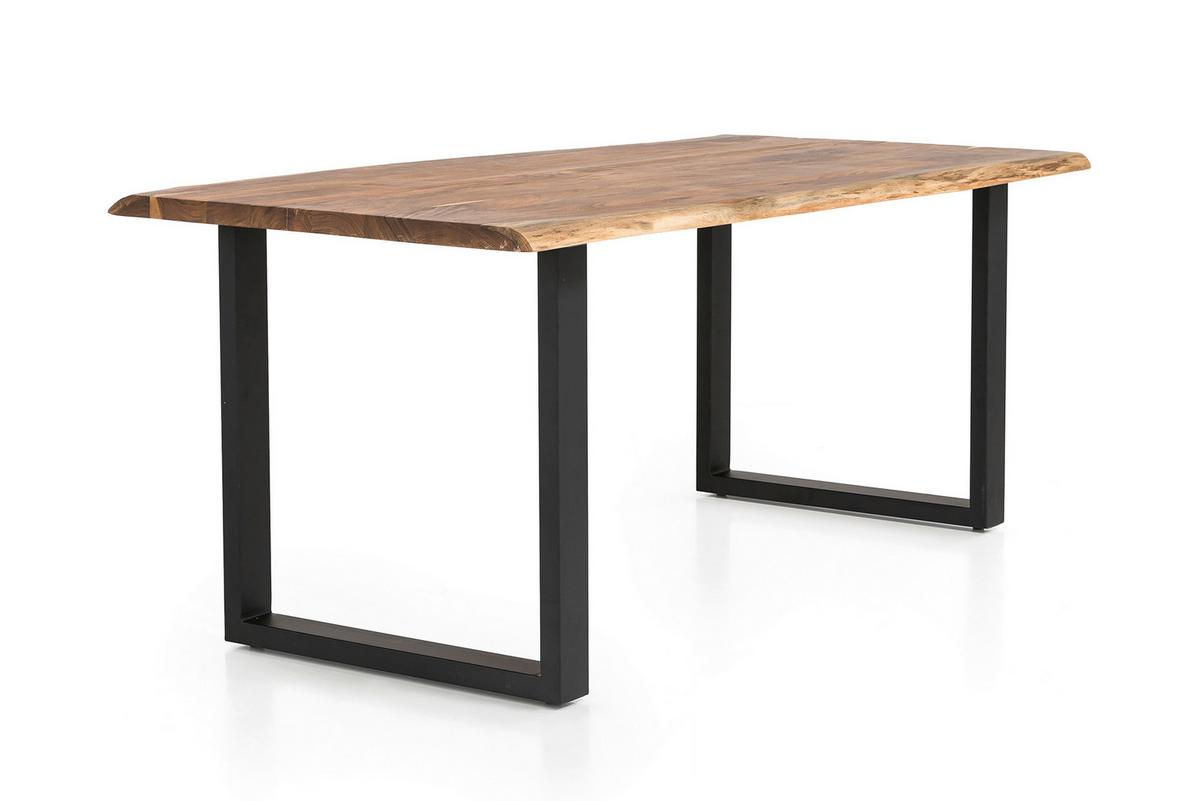 Esstisch Naturfarben/schwarz B: 220 Cm - Schwarz/Naturfarben, MODERN, Holz/Metall (220/110/76,5cm) - Livetastic