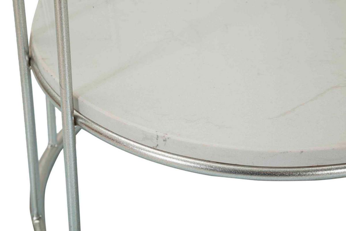 Couchtisch Towery Silberfarben B: 40 Cm - Silberfarben, Basics, Stein/Metall (40/76/40cm)