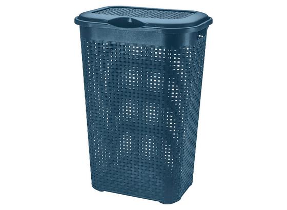 Wäschetonne Rattan 50 Liter - Blau, KONVENTIONELL, Kunststoff (39/29/57cm) - Plast 1 Wäschetonne Rattan 50 Liter - Blau, KONVENTIONELL, Kunststoff (39/29/57cm) - Plast 1