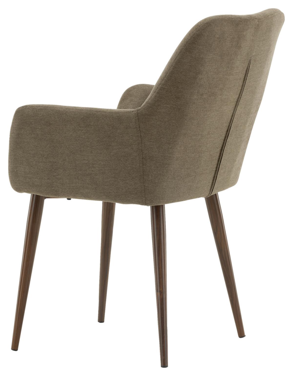 Stuhl-Set Tomorrow - Dunkelgrau/Braun, Design, Textil/Metall (60/90/62cm) - Livetastic