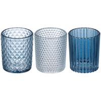 TEELICHTGLAS Mariella - Blau/Dunkelblau, KONVENTIONELL, Glas (5,4/6,4cm) - Luca Bessoni