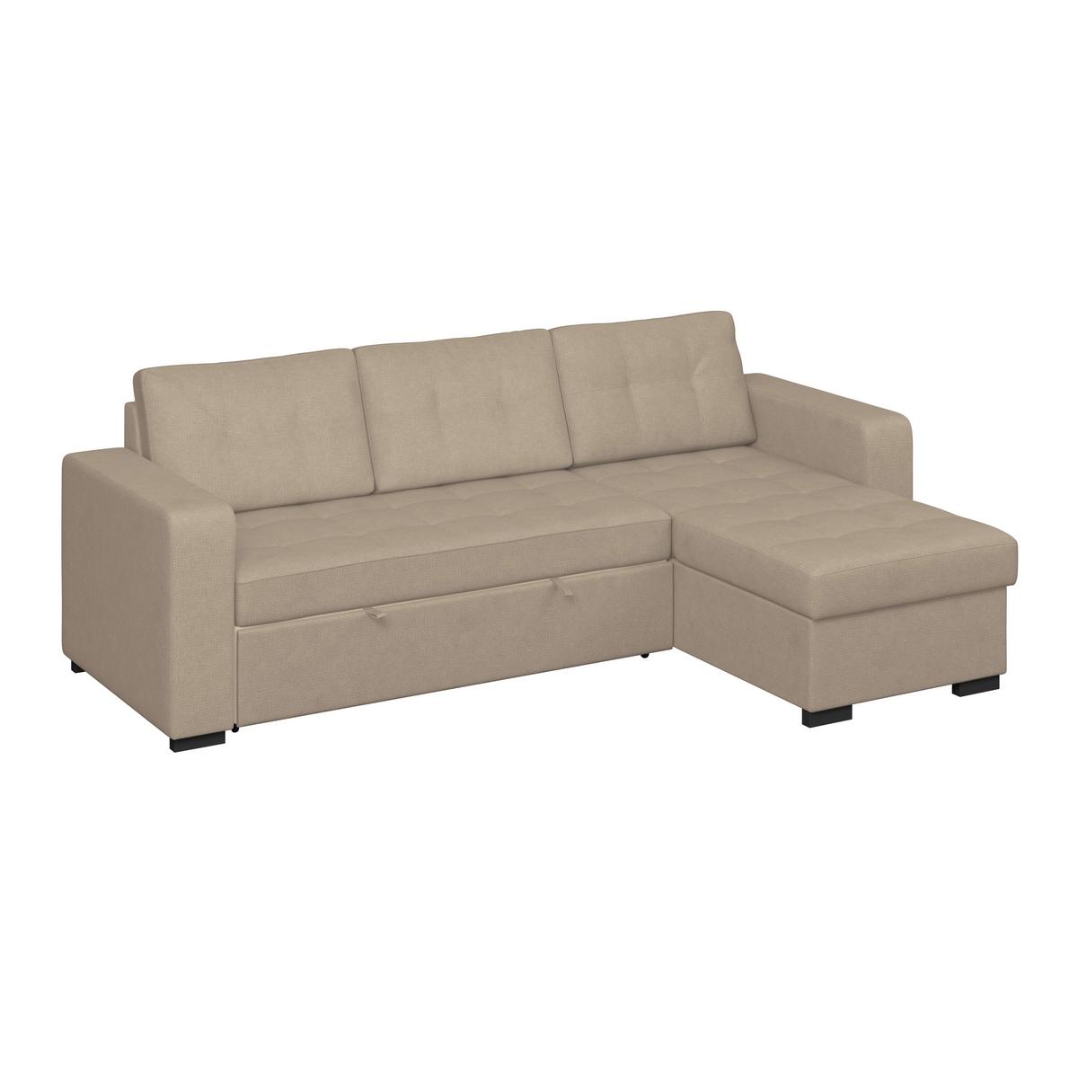 Ecksofa Turin Beige, 239x160cm - Beige, Trend, Holz/Textil (239/160cm)