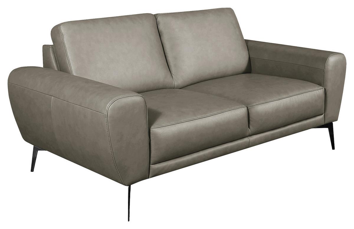 2-Sitzer-Sofa Spring, Grau B: 177 cm - Schwarz/Grau, Design, Leder (177/85/92cm) - Livetastic