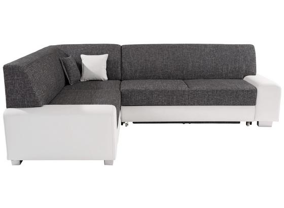 Sarokgarnitúra Miami - fehér/szürke, modern, műanyag/textil (210/260cm) Sarokgarnitúra Miami - fehér/szürke, modern, műanyag/textil (210/260cm)