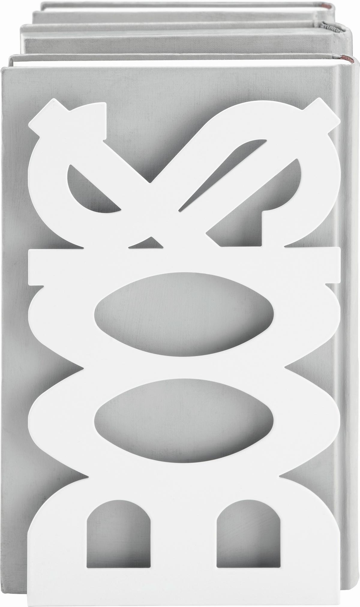 PODPĚRA KNIH BOOKS - bílá, kov (12/21/11cm)