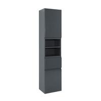 Hochschrank Mit Soft-close Cardiff 40cm, Graphit Dekor - Graphitfarben, Design, Holzwerkstoff (40/180/35cm) - Held