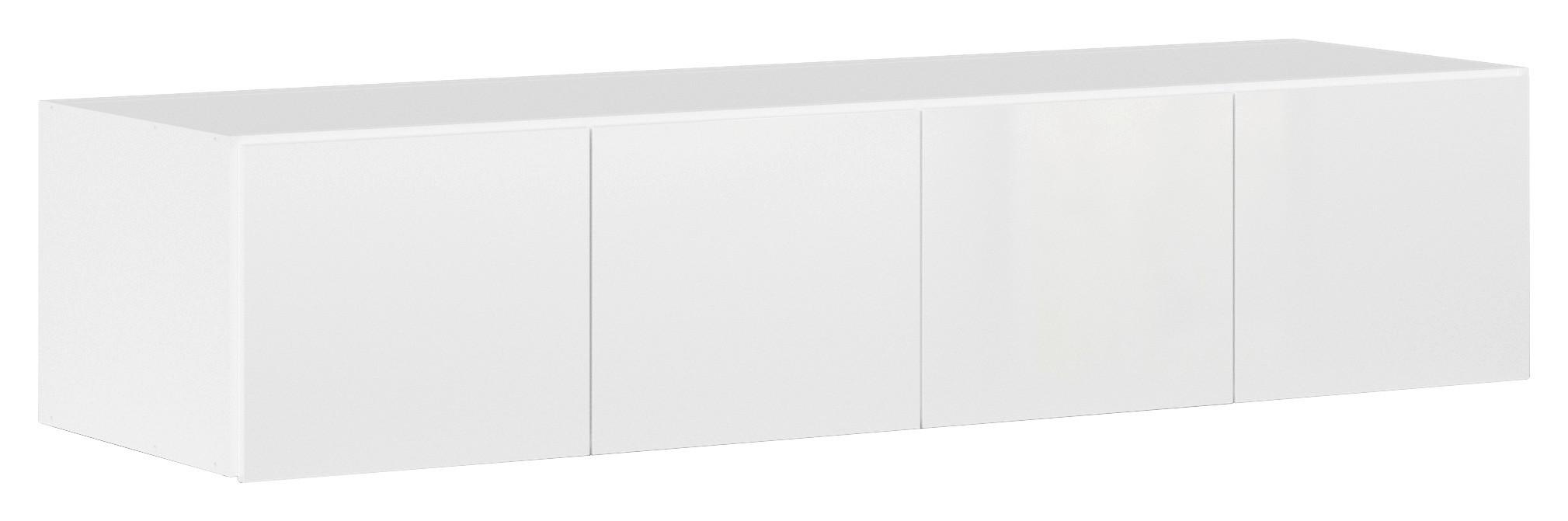 Nadstavec na skriňu MAX - biela/biela s vysokým leskom, Konventionell, kompozitné drevo (181/39/54cm)