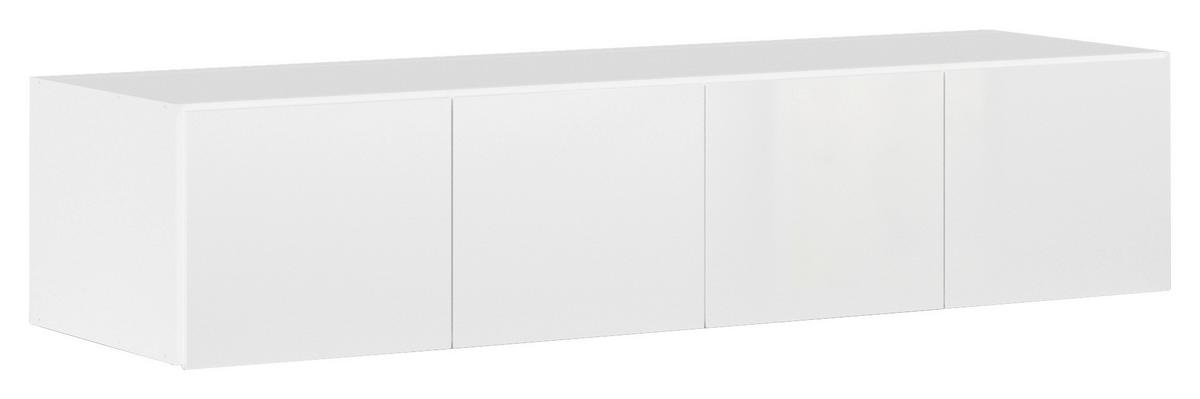 Nástavec na skříň MAX - bílá/vysoce lesklá bílá, Konvenční, kompozitní dřevo (181/39/54cm)