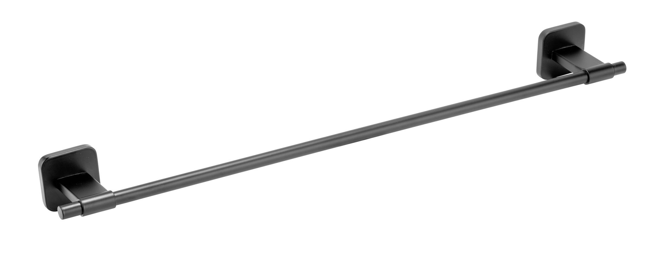 Handtuchstange Porto Black Schwarz, Wandmontage B: 5,5 cm - Schwarz, MODERN, Metall (5,5/7,5/60,5cm) - Wenko