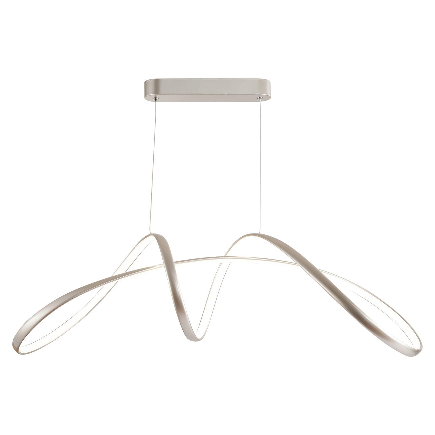 Hängeleuchte 5050/s H: 120 Cm Silberfarben - Silberfarben, Design, Metall (92/29/120cm)