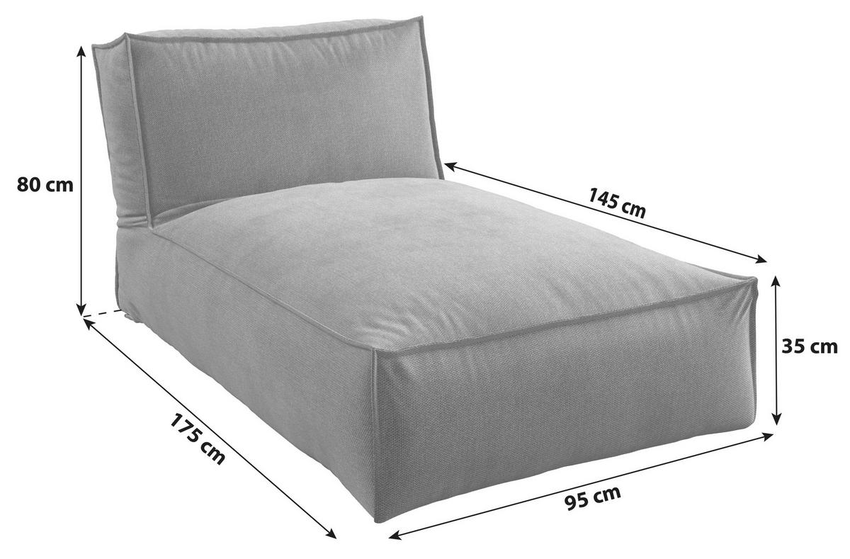 LOUNGESOFA XXL - Grau, MODERN, Textil (95/80/175cm) - Beldano