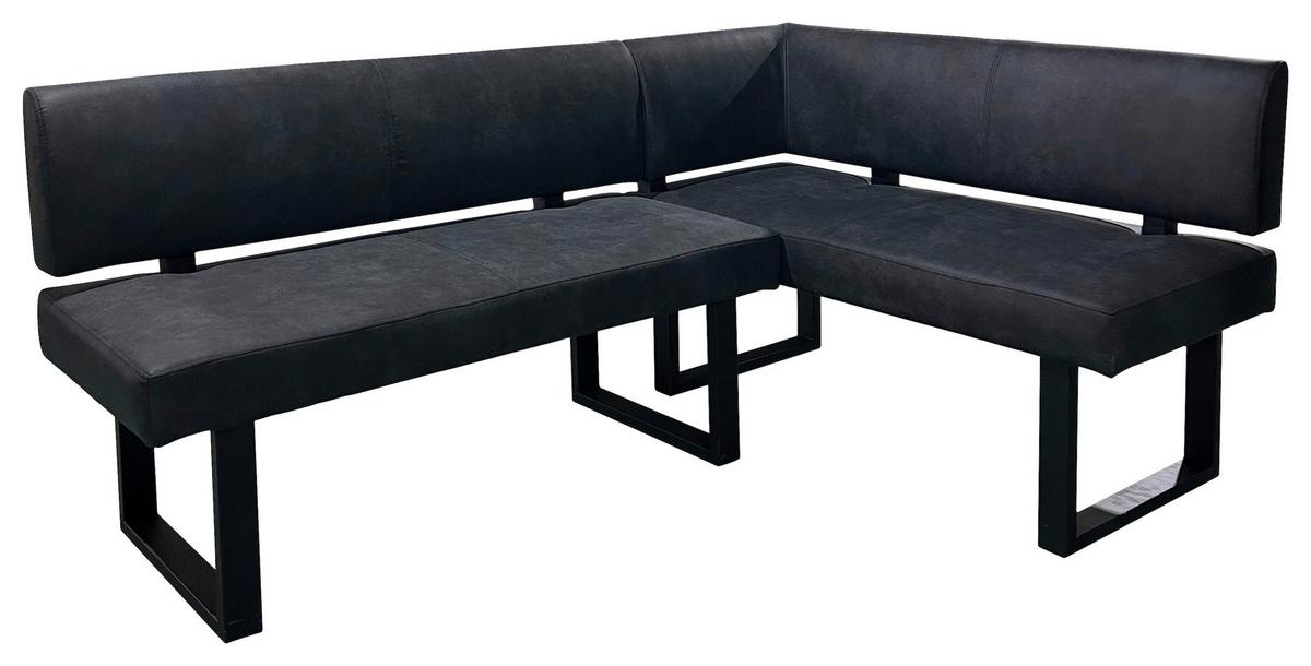 Eckbank Vancouver Anthrazit, Schwarz 181x125 Cm - Anthrazit/Schwarz, Design, Textil/Metall (181,5/125cm) - MID.YOU