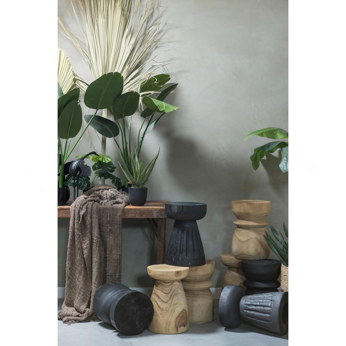 Hocker Borre Schwarz B: 28 cm - Schwarz, Design, Holz (28/40/28cm) - Livetastic