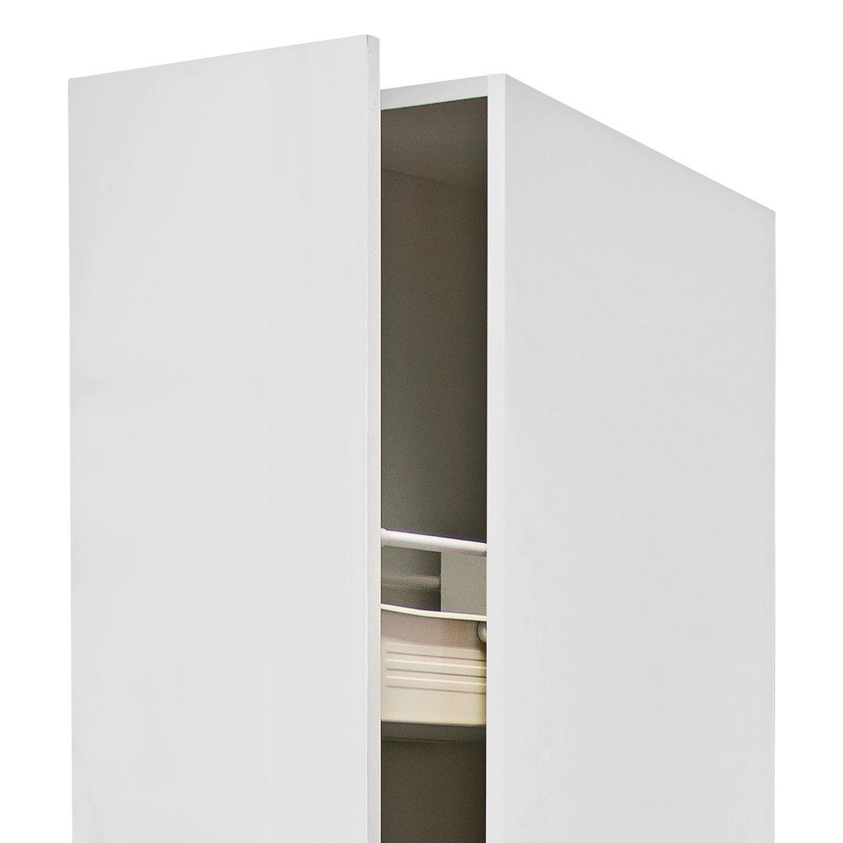 Apothekerschrank Alba B: 30 Cm Weiß 2 Auszüge 5 Ablagen - Weiß Hochglanz/Weiß, MODERN, Holzwerkstoff (30/200/57cm)