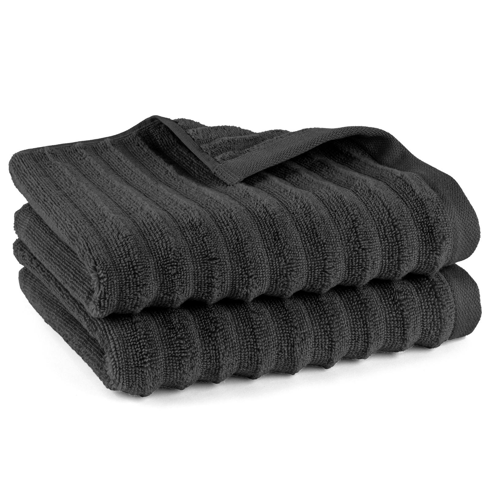 FROTTIERSET Welle 2er Set Schwarz - Schwarz, Basics, Textil (50/100/10cm)