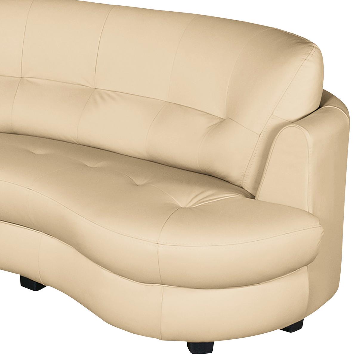 Ecksofa Bretania, Beige S: 113x300 cm - Beige/Schwarz, Design, Leder/Textil (113/300cm) - Livetastic