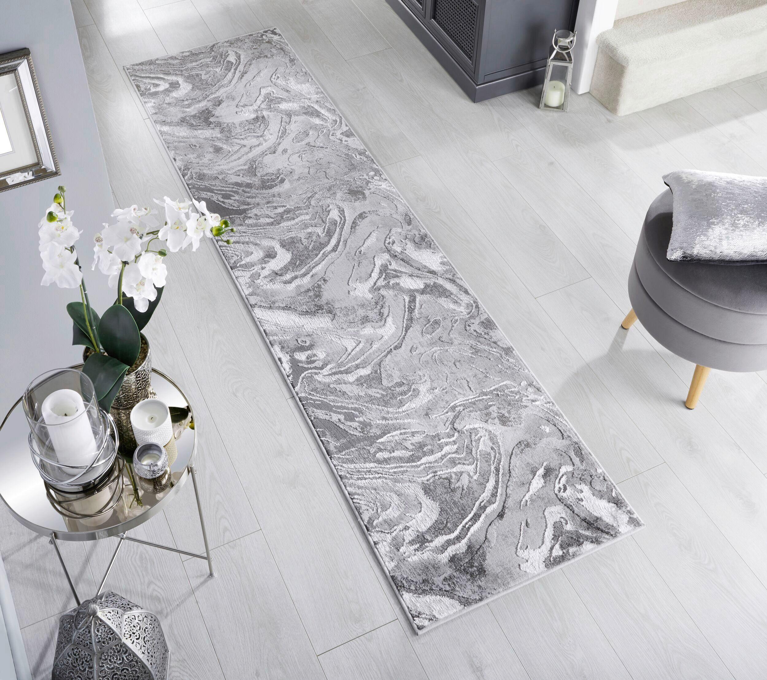 Teppich Silberfarben B: 230 cm - Silberfarben, Basics, Textil (230/60cm)
