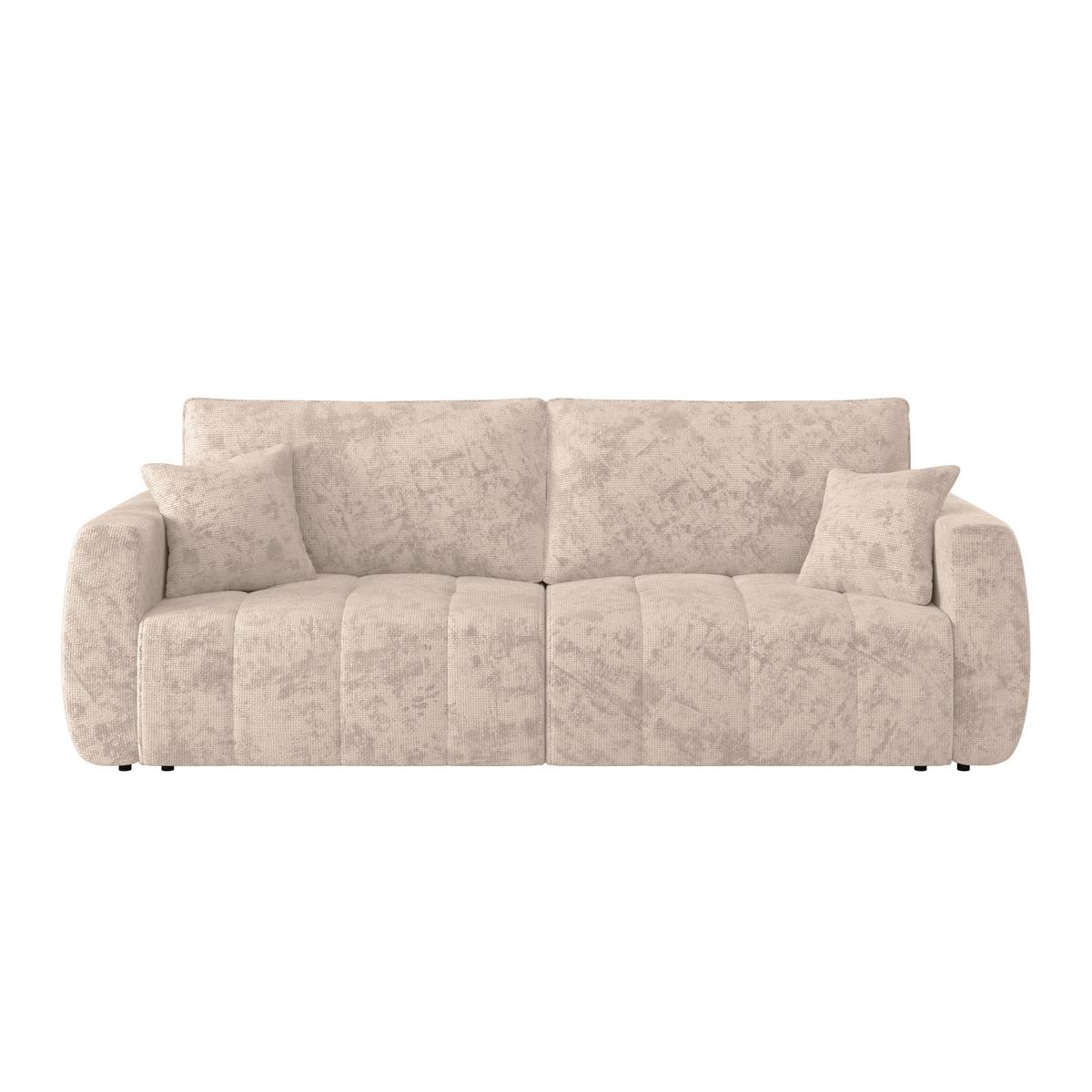 Schlafsofa Bali - Creme/Schwarz, MODERN, Holz/Textil (245/74-90/104cm) - Luca Bessoni