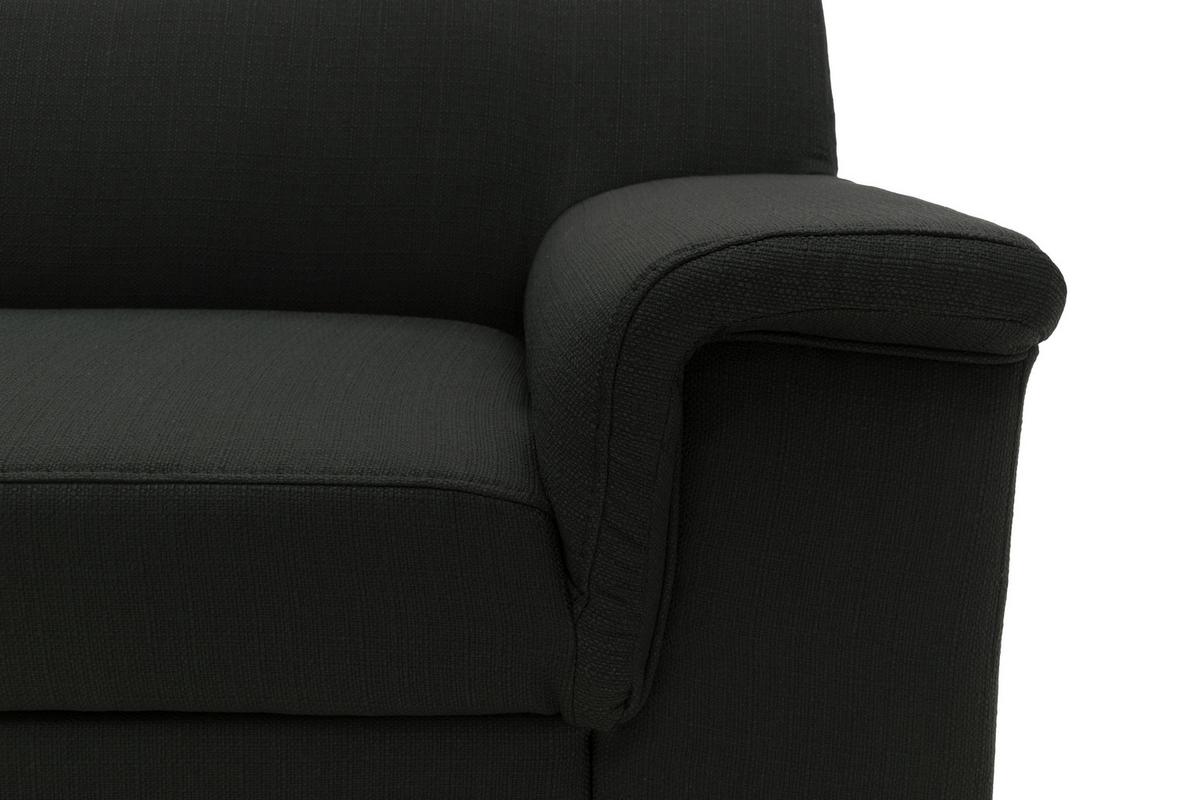Ecksofa Jamie Armlehnen Schwarz Webstoff - Chromfarben/Schwarz, KONVENTIONELL, Textil (150/251cm) - MID.YOU